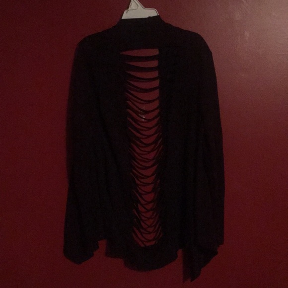 SOLD- Distressed light cardigan - Picture 3 of 3